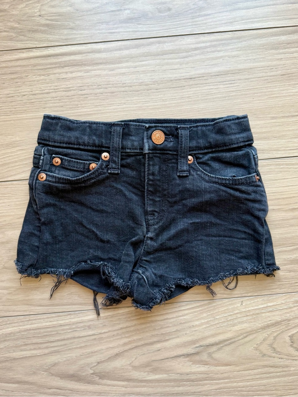 Crewcuts Black Denim Distressed Toddler Shorts
